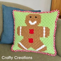 Gingerbread Man Cushion Crochet Pattern