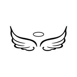 Angel Wings and Halo SVG, Clip Art Cut File Silhouette dxf eps png jpg, Instant Digital Download, wings svg
