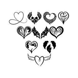 10 Heart Svg Bundle, Heart Svg, Hand Drawn Heart svg, Open Heart Svg, Doodle Heart Svg, Sketch Heart Svg