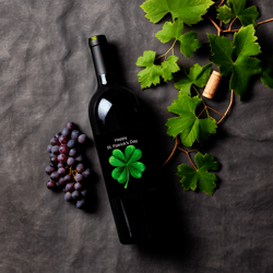 Wine Label Template Saint Patricks Day, Wine Labels St Patricks Day, Printable Wine LabelsShamrock, Four Leaf