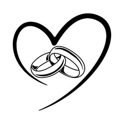 Wedding Rings svg,Wedding Heart svg,Wedding Couple svg,Instant Download,SVG, Cdr, Pdf, dxf, Ai wedding heart cricut m