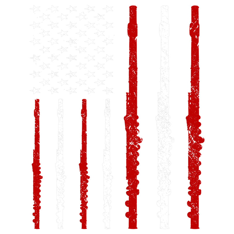 Flute Lover Funny Flute USA American Flag Marching Band.png