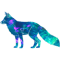 Fox Lover Cyan Blue Violet teal Fox For Animal lover Christmas.png