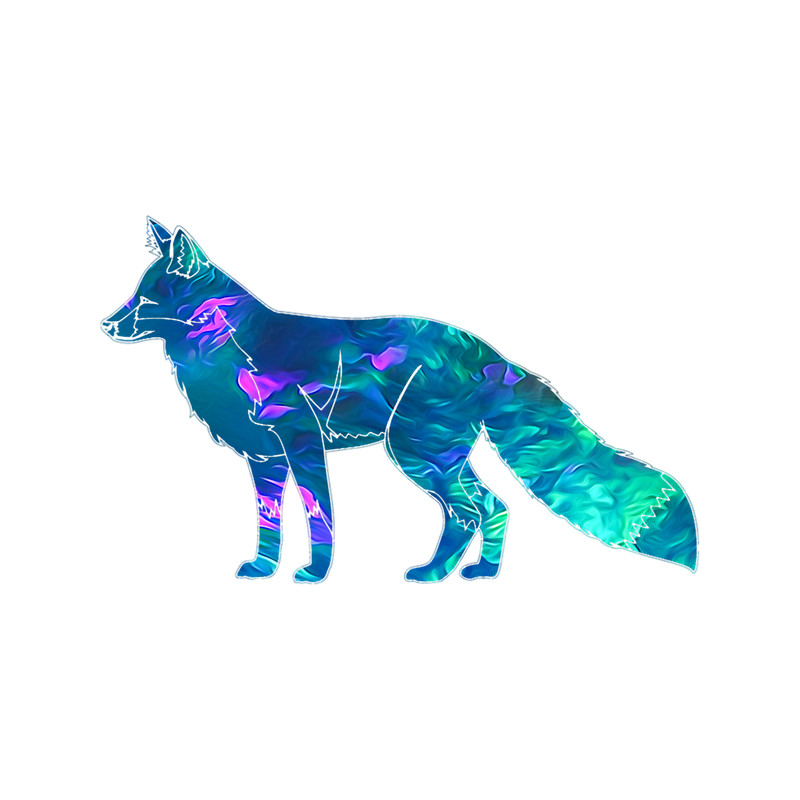 Fox Lover Cyan Blue Violet teal Fox For Animal lover Christmas.png