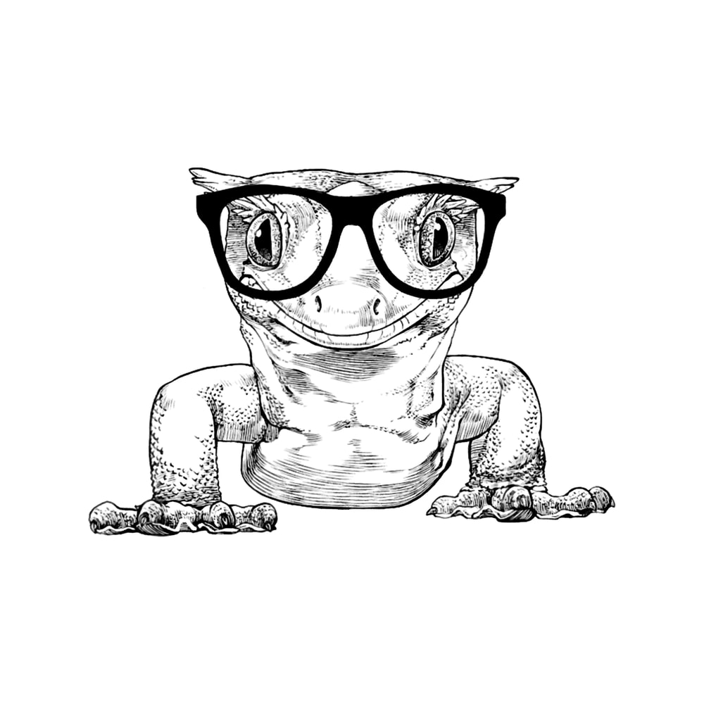 Gecko Lover Hipster Crested Gecko in Nerd Glasses Reptile Animal Pet.png