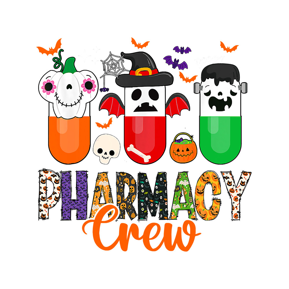 Ghost Witch Pumpkin Pills Pharmacy Crew Halloween Costume 133.png