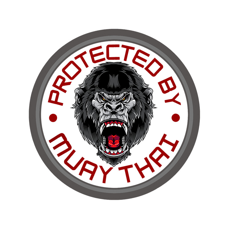 Funny Boxing Muay Thai Gorilla Protected By Muay Thai and Thai Boxing 3.png