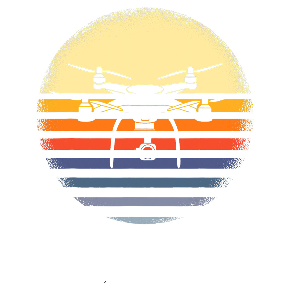 Drone Shirt Vintage Quadcopter Retro Sunset Drone Pilot Gift.png