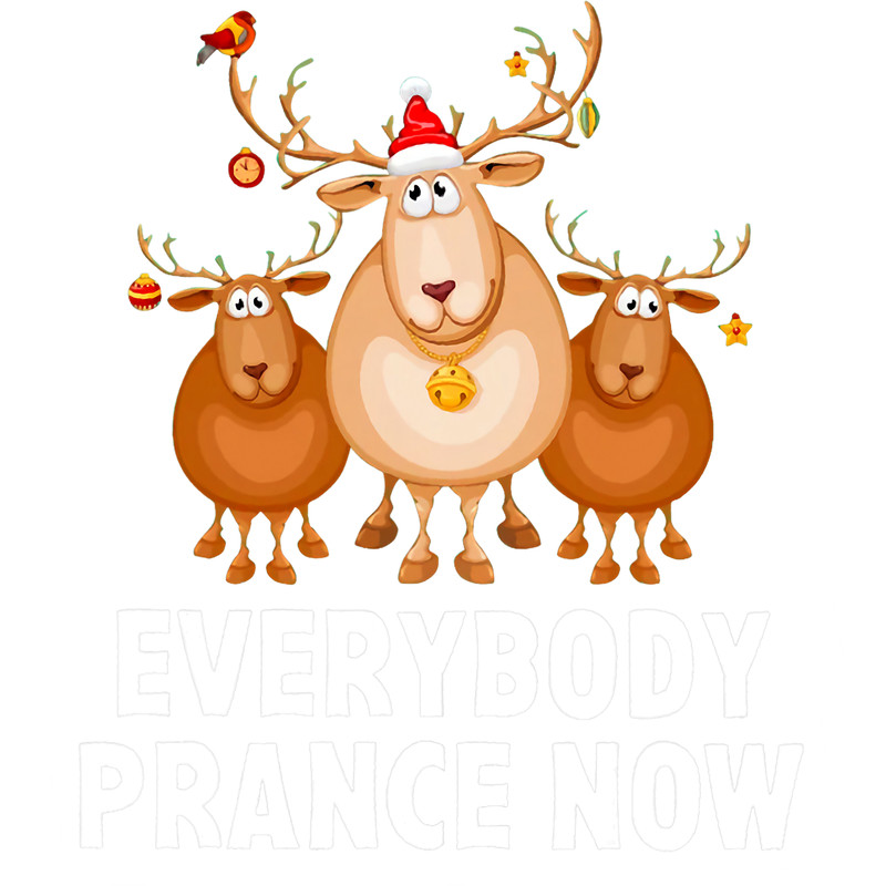 Everybody Prance Now Funny Christmas Reindeer Santa Hat Xmas 1.png