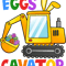 Excavator Ex Eggscavator Egg Hunting Kids Toddler Boys Excavator Easter.png