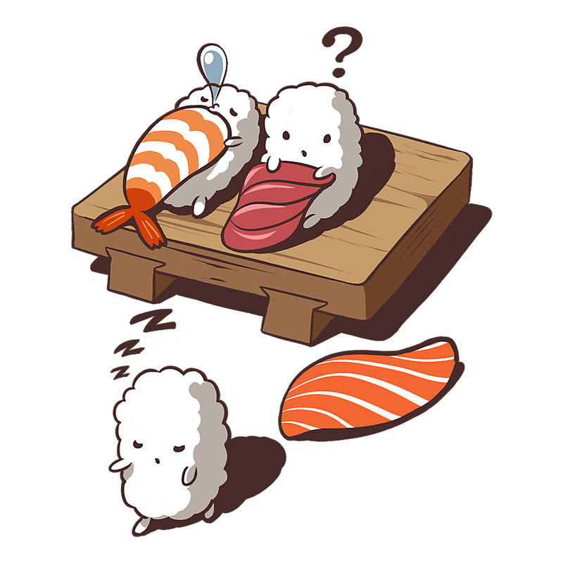 Funny Japanese Nigiri Sushi Sleepwalking.png