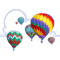 Golf Golfer Colorful Hot Air Balloons Montgolfier Dirigible Cloud.png