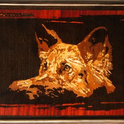 shepherd dog portrait inlay framed mosaic wood panel ready to hang home wall decor boho art wood decor ready