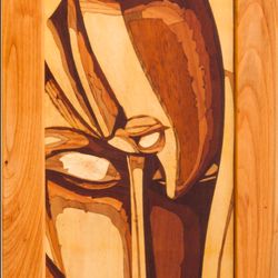 love cubism wood mosaic marquetry inlay panel boho framed home wall decor wall art hanging wood decor love ready