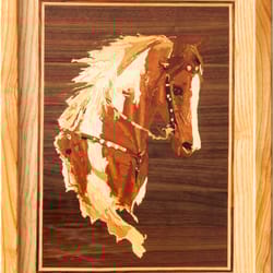 horse wood mosaic picture veneer inlay marquetry wall art framed panel home decor eco gift wood mosaic intarsia horse