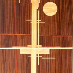 Geometric art 1 home decor suprematism style marquetry inlay framed picture wall art panel decor gift wood mosaic veneer