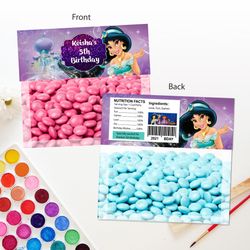 princess jasmine bag topper birthday party printable - digital file