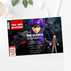 Big Hero 6 Birthday Party Invitation Hiro in Suit - Digital File