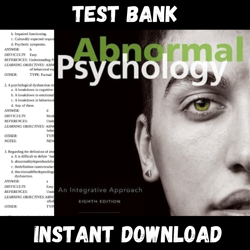 Test Bank for Abnormal Psychology 8th edition barlow All chapters Full complete