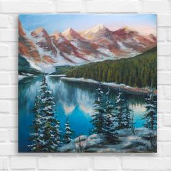 Moraine Lake oil painting Mountain landscape Fine art