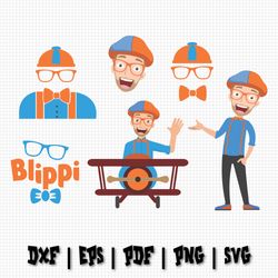 blippi svg bundle, happy birthday blippi svg, blippi sublimation design, bllippii child kids svg, blip birthday svg, dig