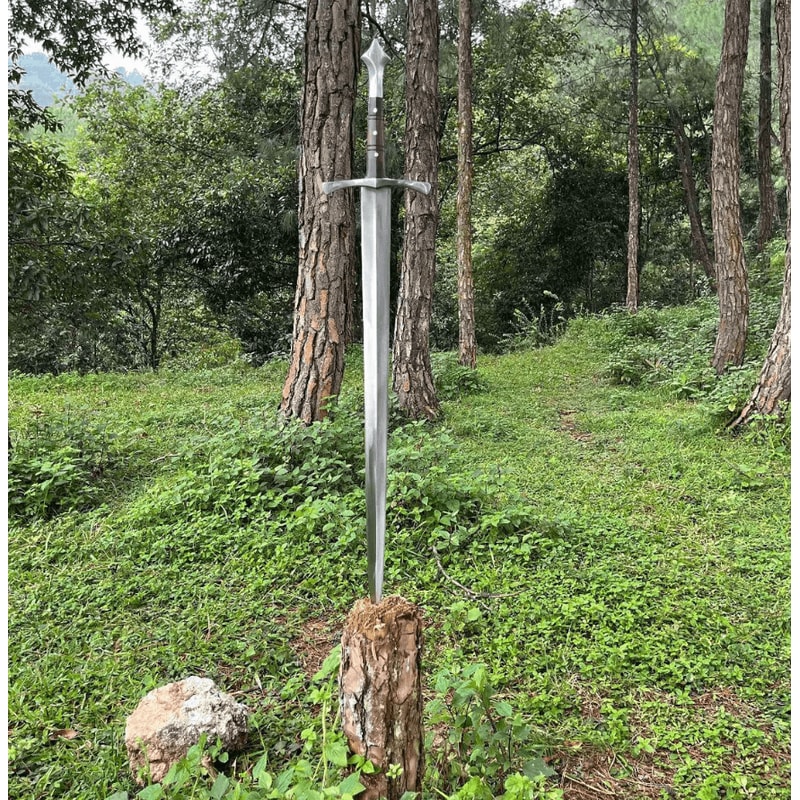 Handmade Long Straight Sword With Elegant Handle Collectible Medieval Blade Decorative Display Sw 1