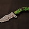 Artisan Damascus Tracker Knife Green Hardwood Handle Fixed Blade Wedding GIFT 0