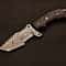 Premium Damascus Steel Field Knife Handcrafted Gray Wood Handle 0
