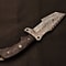 Premium Damascus Steel Field Knife Handcrafted Gray Wood Handle 4