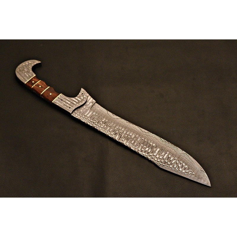 Damascus Falcon Bowie Knife Unique Christmas Gift For Hunters Outdoorsmen 0
