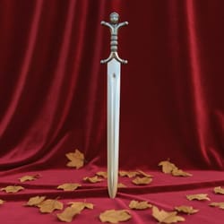 celtic anthropomorphic steel sword 38" medieval replica with leather sheath display gift