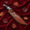 Custom 216 Layers Damascus Steel Bowie Knife 15 Handmade Hunting Knife With Leather Sheath 4