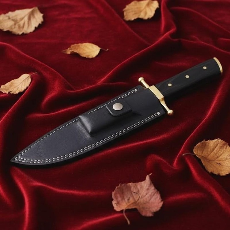 Custom Carbon Steel Vintage Bowie Knife 12 Handmade Classic Hunting Knife With Sheath 2