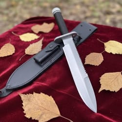 handmade carbon steel commando survival knife 12" hunting outdoor knife with sheath