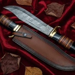 custom outback crocodile dundee bowie knife 15" handmade hunting knife with leather sheath