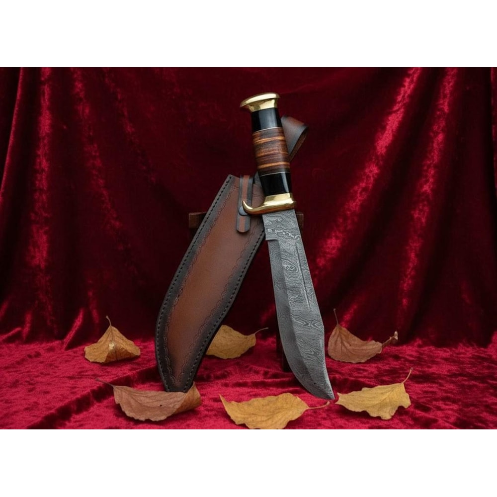 Custom Outback Crocodile Dundee Bowie Knife 15 Handmade Hunting Knife With Leather Sheath 1
