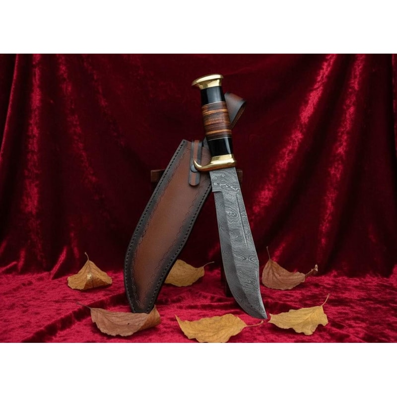 Custom Outback Crocodile Dundee Bowie Knife 15 Handmade Hunting Knife With Leather Sheath 1