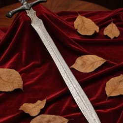 hand forged damascus steel queen of swords 34" medieval fantasy functional sword replica