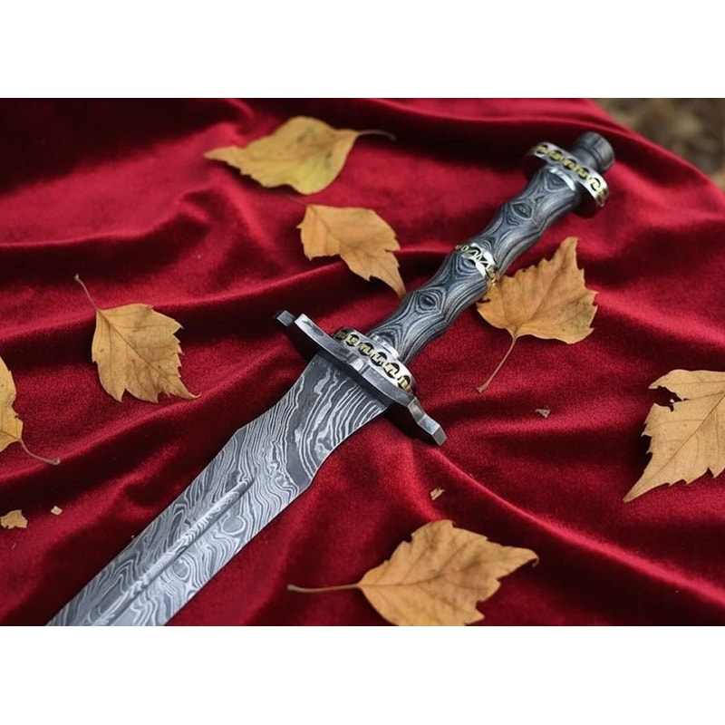 Hand Forged Personalized Damascus Steel Sword 34 Medieval Historical Collectible Gift 1