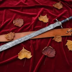 hand forged personalized damascus steel sword 34" medieval historical collectible gift