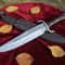 Handmade Carbon Steel Bowie Knife 13 Rosewood Handle Hunting Knife With Leather Sheath 2