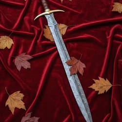 handmade damascus steel sword 35" rosewood handle with leather sheath collector gift
