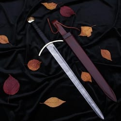 handmade damascus steel viking sword 35" leather sheath father day gift collector blade