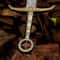 Engraved Damascus Steel Knight Sword 36 Handmade Medieval Replica Collector Gift 1