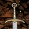 Engraved Damascus Steel Knight Sword 36 Handmade Medieval Replica Collector Gift 2