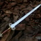 Handcrafted Medieval Long Sword 38 Ivory Finish Blade Wooden Grip Knight Sword Replica 0
