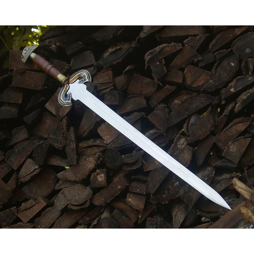 Handcrafted Medieval Long Sword 38 Ivory Finish Blade Wooden Grip Knight Sword Replica 2