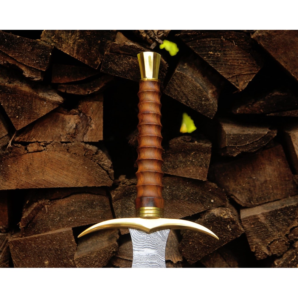 Hand Forged Damascus Steel Longsword 40 Rosewood Handle Medieval Knight Collector Sword 1
