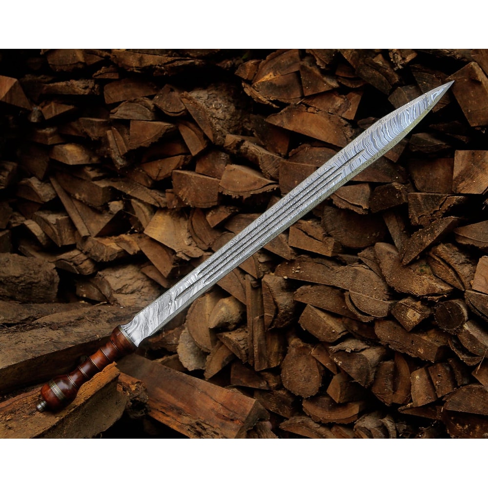 Hand Forged Damascus Steel Viking Long Sword 40 Medieval Handmade Collector Sword 0