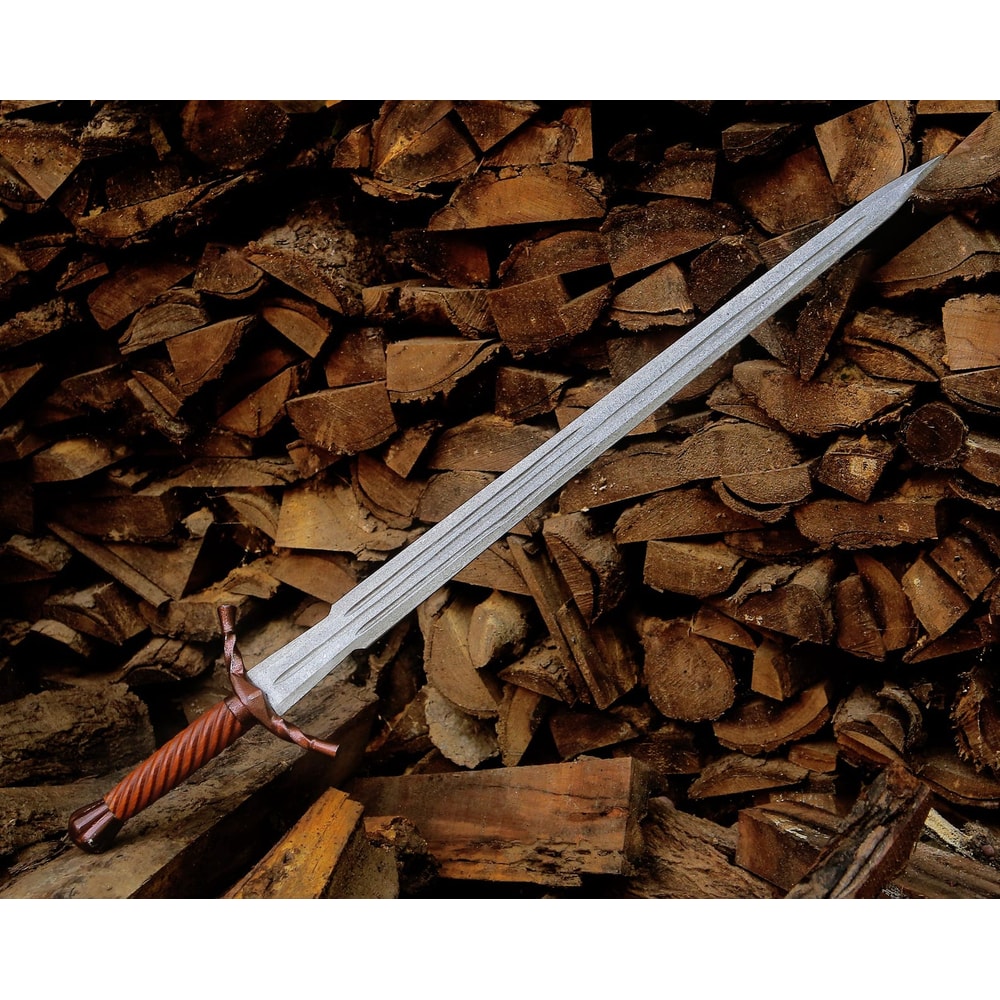 Hand Forged Damascus Steel Viking Longsword 39 Medieval Warrior Handmade Sword 0